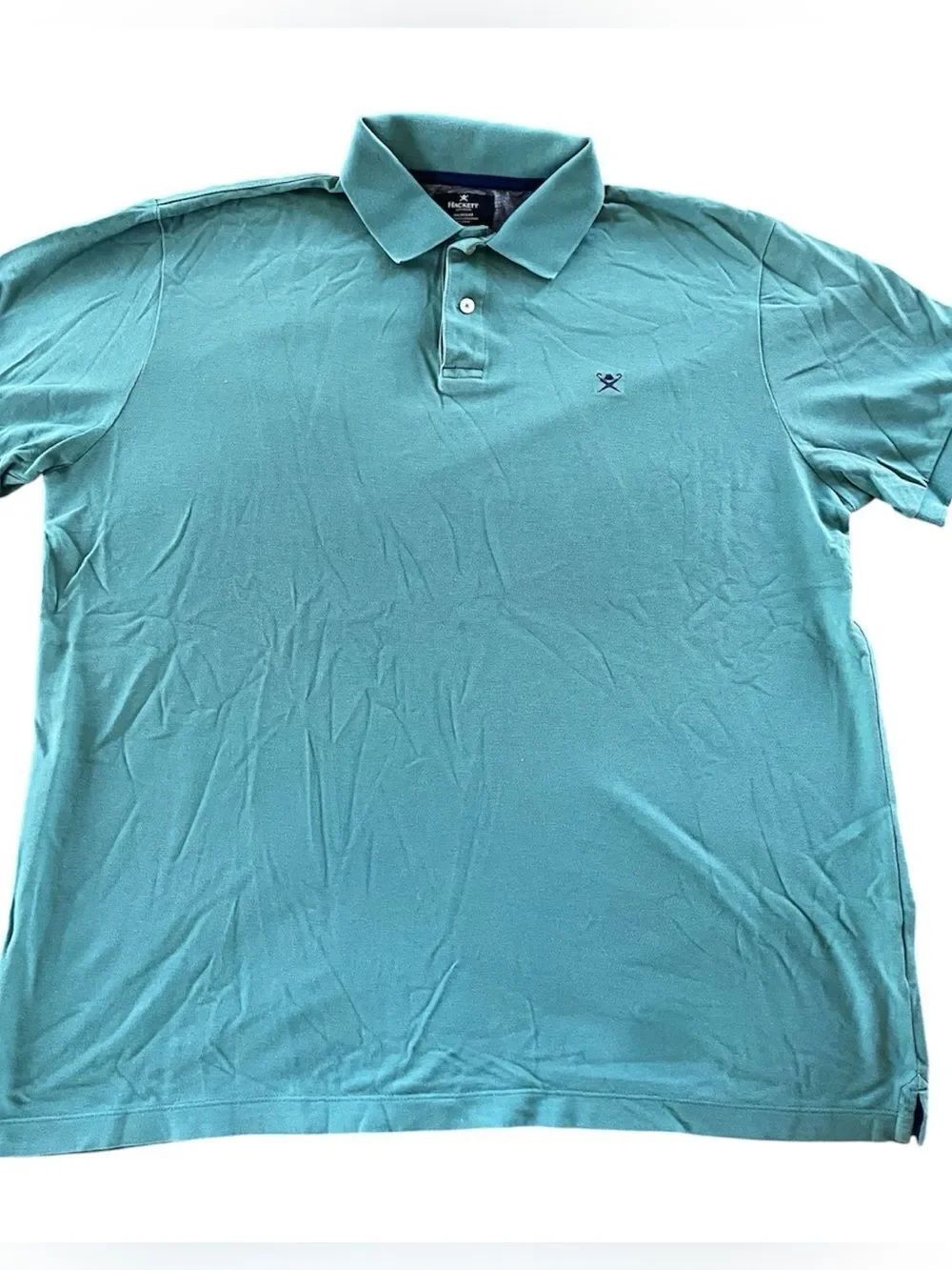 Hackett London Men's Teal Polo Shirt Tailored Fit Extra Large
